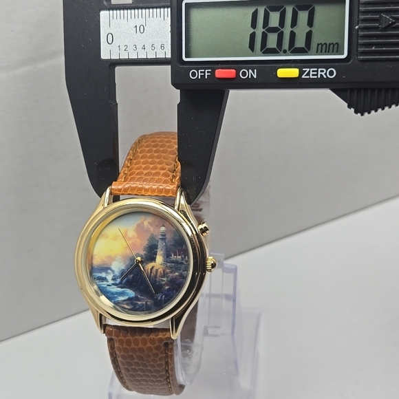 Vintage Thomas Kinkade Painter Of Light Watch Lighthouse Leather New Battery - Picture 5 of 12